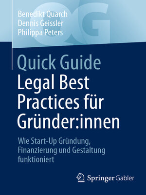 cover image of Quick Guide Legal Best Practices für Gründer